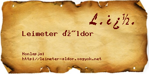 Leimeter Áldor névjegykártya